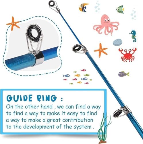 Portable Fishing Spinning Rod and Reel Combo Set Carbon Fiber Fluorescent Rod Tip, with Fishing Lures Line Carrier Bag Kits for Travel Surf Saltwater Freshwater - Image 3