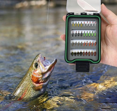 Pack of 36Pcs/Box Trout Fishing Flies Collection Dry Wet Nymph Streamers Fly Assortment with Box Flyfishing Fly Lures - Image 7