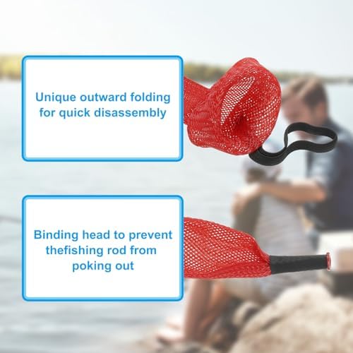 PATIKIL Rod Sock, Fishing Rod Sleeve Cover Braided Mesh Pole Protector Gloves Fishing Tools Pointed End for Spinning Fishing Rod Fly Rod Ice Rod Casting Rod - Image 6