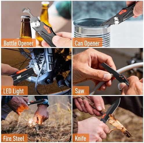Pocket Knife Multitool Gifts for Men, 12-in-1 Tools for Fishing Camping - Image 5