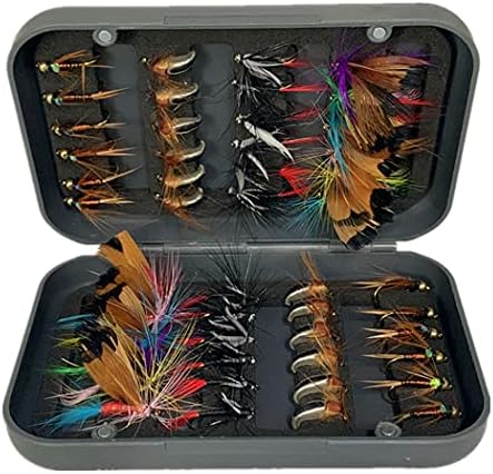 OutdoorFishing Fly Fishing Flies Kit Fly Assortment Trout Bass Fishing with Fly Box, 33/48/72/100/114/148pcs with Dry/Wet Flies, Nymphs, Streamers, Popper - Image 3
