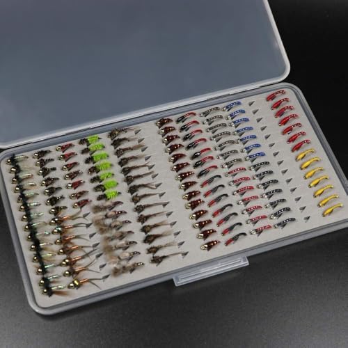 133pcs/Set Ultra-Thin Portable Nymph Scud Midge Flies Kit Assortment with Box Trout Fishing Fly Lures - Image 2