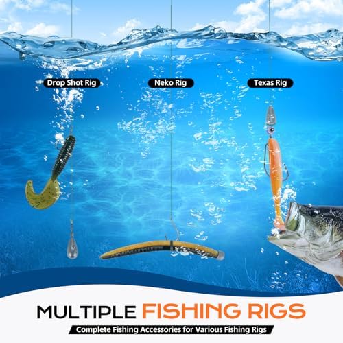 PLUSINNO Fishing Gear Accessories Kit, 449PCS Fishing Tackle Box with Tackle Included, Fishing Hooks, Fishing Weights Sinkers, Jig Heads, Fishing Tackle Set Equipment for Bass Trout, Gifts for men - Image 4