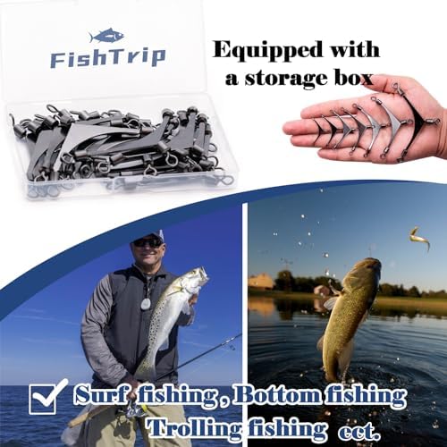 FishTrip 3-Way Fishing Swivels, 15Pcs Three Rolling Swivels for Rigs - Image 6