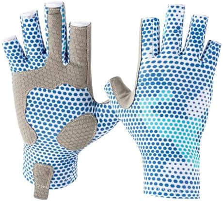 SUJAYU Anti-Slip Silicone Fishing Gloves for Men & Women - UV Sun Protection for Sailing, Kayaking, Paddling, Rowing - Fly Fishing Accessories by SUJAYU