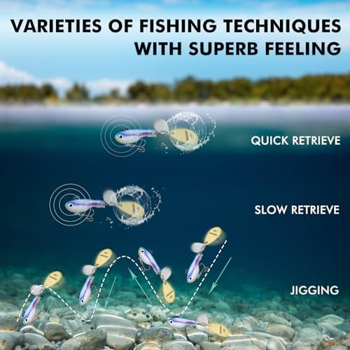 TRUSCEND Swim or Jig Fishing Spinner Baits for Freshwater and Saltwater, Rooster Tail Fishing Lures for Trout Bass Walleye Crappie Salmon Pike, Blade Bait with Copper Blade - Image 6