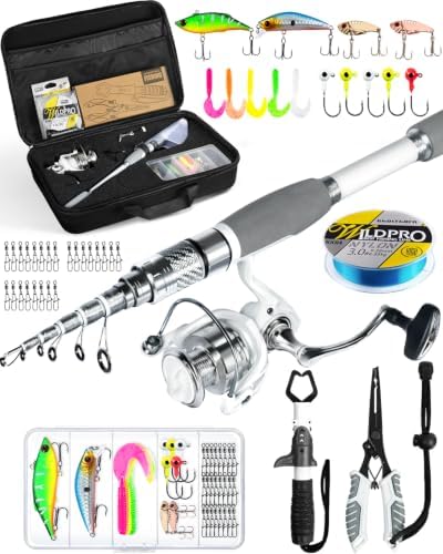 Ghosthorn Telescopic Fishing Rod and Reel Combo Spinning Fishing Pole Kit by Ghosthorn