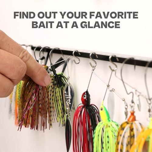 VEYWANE Fishing Lure Display Storage Racks, 15" Wall Mount Metal Fishing Baits/Lures Organizer and Rig Holder 4 PCs - Image 2