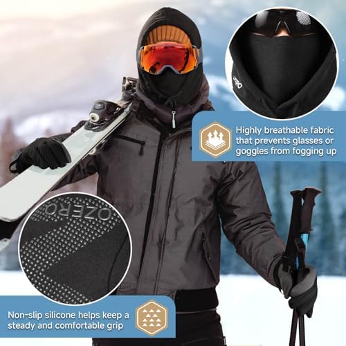OZERO Winter Balaclava Gloves Set: Windproof Ski Mask Balaclava & Gloves - Image 3