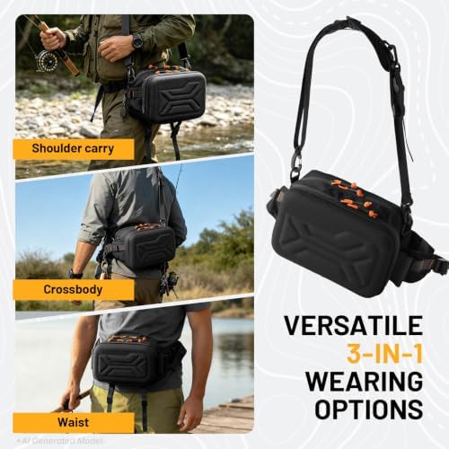 AUMENТAR Fishing Waist Bag, Lure Fishing Fanny Pack, Hard Shell Tackle Bag - Image 5