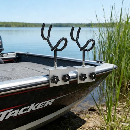 2 PCS Boat Fishing Rod Holders ，PVC Coated Steel, 90 Degree Boat Gunnet Track System BracketYacht Fishing Gear - Image 2