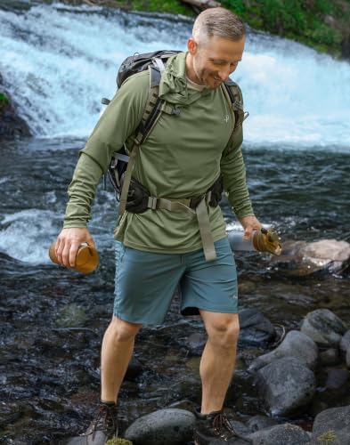 Pudolla Men's Sun Protection Hoodie Shirts UPF 50+ Fishing Hiking Shirt - Image 3