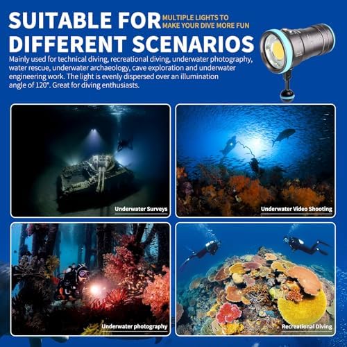 Seal CB 4000 Lumen Dive Light for Underwater Photography, 100m Underwater Video Light 94 CRI with 120 Degree Wide Beam Angle Scuba Flashlight for Professional Dive Photography Fill Light - Image 6