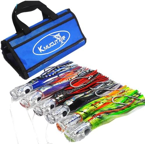 Set 6 Pcs Saltwater Trolling Lure 6.5/7/9 inch Marlin Deep Sea Fishing Bait by kmucutie
