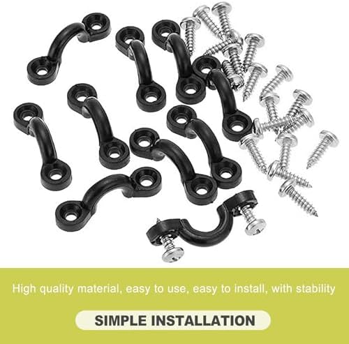 10 Pcs Kayak Rigging Kit Nylon Bungee Deck Loops Pad Eyes with Stainless Steel Screws Marine Grade Boat Tie-Down Hooks Replacement Accessories for Canoes Paddle Boards and Fishing Boats - Image 5