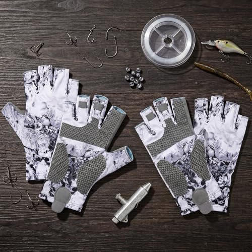 4 Pairs Fingerless Gloves Fishing Gloves, UPF 50+ Breathable, Quick-Drying Sun Protection for Men & Women Anti-Slip for Fishing, Cycling - Image 6