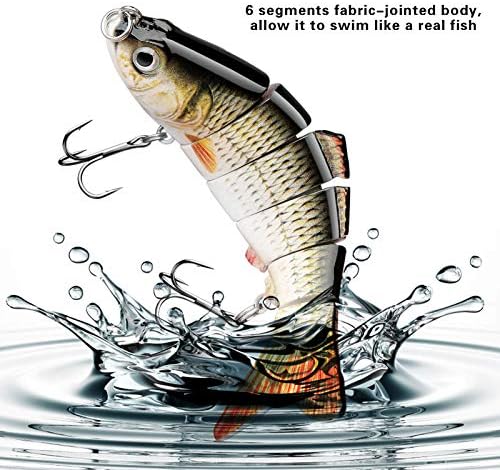 Bass Fishing Lure for Freshwater and Saltwater Lifelike Fishing Lures Multi Jointed Swimbait for Bass Trout Crappie Walleye Pike Fishing Gifts for Men - Image 2