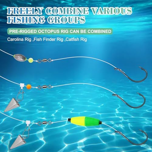 Pre-Rigged Catfish Rig 10PCS Circle/Octopus Hooks Rigs for Catfish Fishing rigs for Saltwater Freshwater 2/0 3/0 4/0 5/0 6/0 7/0 8/0 10/0 - Image 6