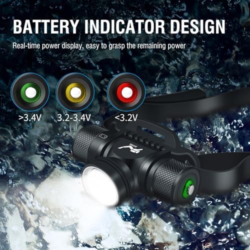 WINDFIRE HP900 Scuab Dive Light, Ultra Bright Diving Headlamp, 5 Modes - Image 3
