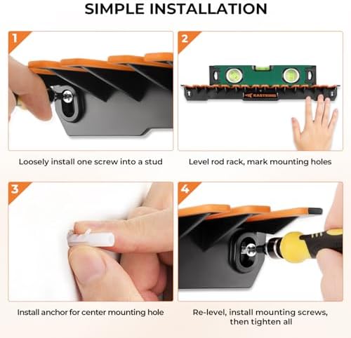 KastKing Vertical Fishing Rod Holder, Black With Orange Rubber, 1 Pcs - Image 5