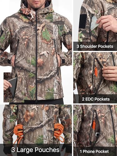 FREE SOLDIER Men's Hooded Waterproof Softshell Jacket - Image 5