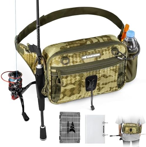KastKing BaitSpace Waist Bag, Fishing Fanny Pack with Rod Holder by KastKing