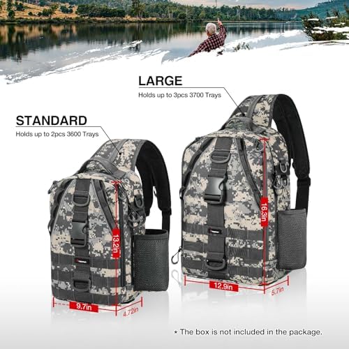 Piscifun Fishing Backpack, Rod Holders, Lightweight Sling Bag, Digital Camo - Image 5