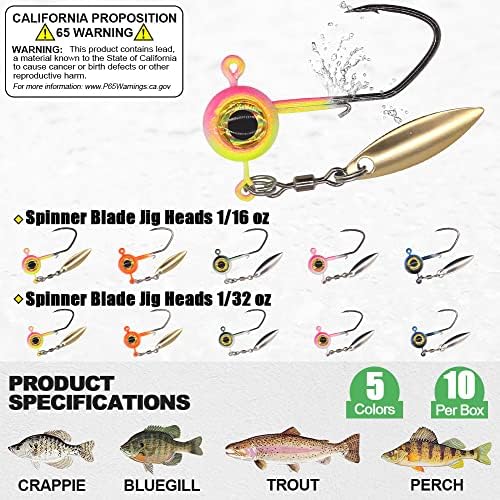 Crappie-Baits- Plastics-Jig-Heads-Kit-Shad-Minnow-Fishing-Lures-for Crappie-Panfish-Bluegill-40 &135 Piece Kit - Image 4