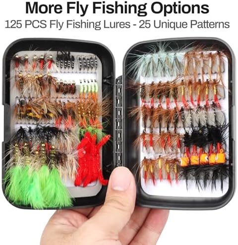 Fly Fishing Flies 125pcs Lures Bait Trout Bass Dry Nymphs Wooly Bugger Tenkara Assortment Kit for Trout Fish Gifts Men - Image 3