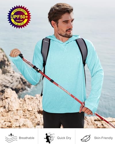 Roadbox Men's UPF 50+ Fishing Shirts, Long Sleeve UV Sun Protection Hoodie - Image 6