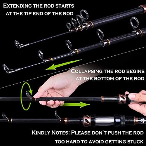 PLUSINNO Fishing Rod and Reel Combos - Carbon Fiber Telescopic Fishing Pole - Spinning Reel 12 +1 Shielded Bearings Stainless Steel BB - Image 7