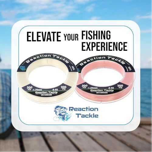 Reaction Tackle 100% Pure Fluorocarbon Fishing Line - High Strength, Abrasion-Resistant, Fast-Sinking, Virtually Invisible - Saltwater and Freshwater Leader Line - Image 5