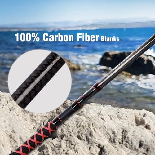 Fiblink Surf Spinning Fishing Rod 2-Piece/3-Piece Carbon Fiber Travel Fishing Rod (9-Feet / 11-Feet & 12-Feet & 15-Feet) - Image 6