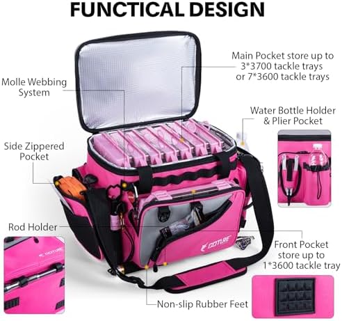 Goture Pink Fishing Rod and Reel Combos with Cooler Tackle Bag,6FT-9FT - Image 3