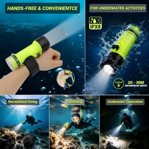 Scuba Dive Light Rechargeable, Bright Diving Flashlight Magnetic Switch - Image 6