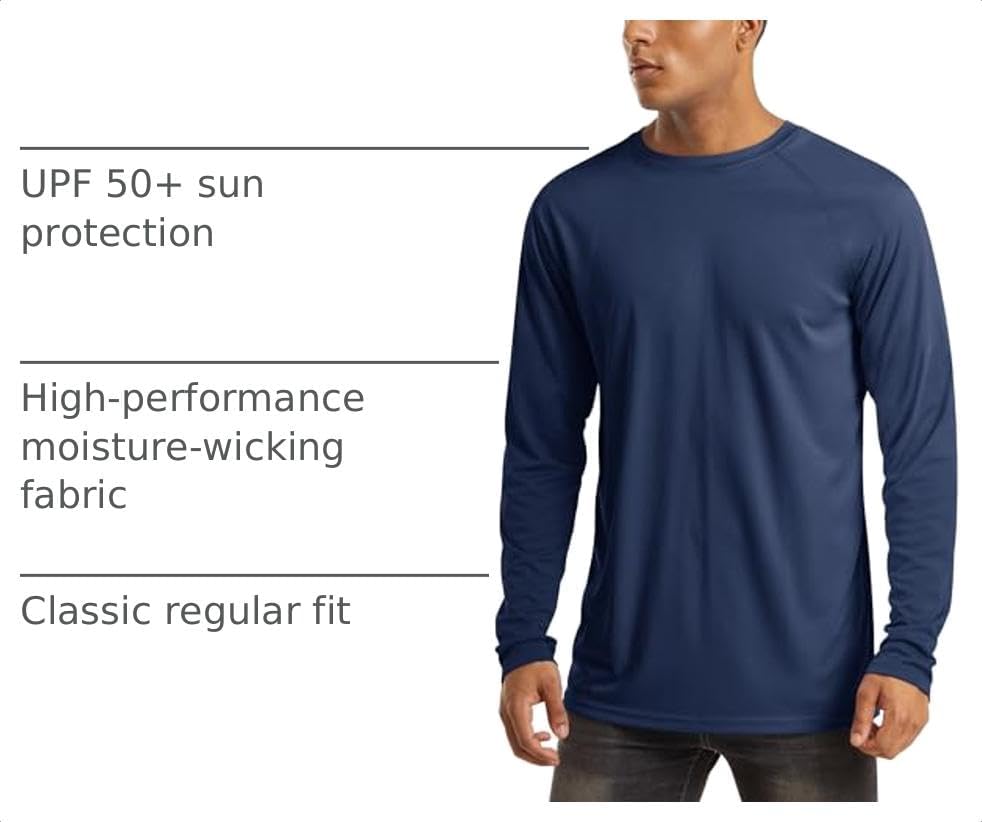 MAGCOMSEN Men's Long Sleeve Shirts UPF 50+ UV Sun Protection Athletic Shirts for Hiking Running Workout Rash Guard - Image 4