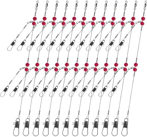Narcissus Double Drop Saltwater Fishing Rig –2 Hook Bottom Rigs with Swivels & Snaps, Pre-Tied Surf Pier Boat Leader Line for Snapper, Bass, Mackerel, Catfish by Narcissus