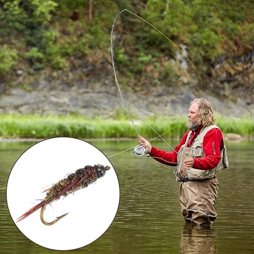 10 Pcs Fly Fishing Flies Kit, Stonefly Nymph Baits for Trout Fishing Flies, Fly Nymphs Assortment Kit, Artificial Insect Bait Lure - Image 6