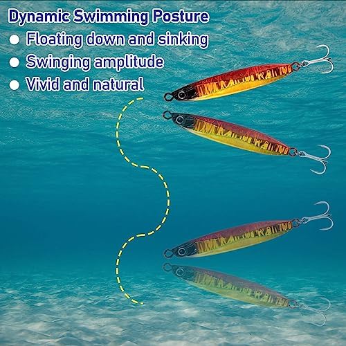Dr.Fish 3 Pack Saltwater Fishing Jigs Jigging Spoon Fishing Lures Offshore Glow Vertical Diamond Metal Casting Jigs Saltwater Blue 1.5oz - Image 7