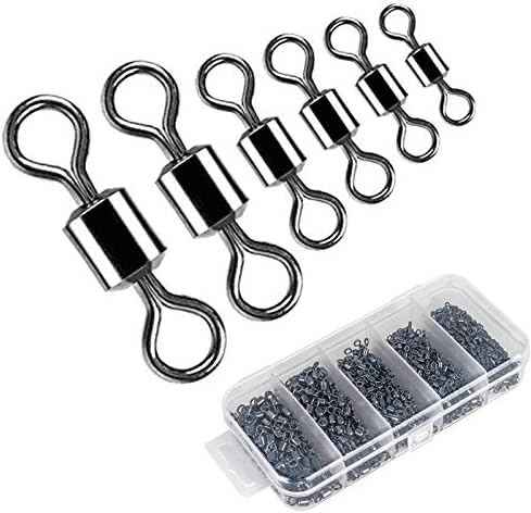 Siasky Fishing Swivels, 200pcs Barrel Swivels Fishing Stainless Steel Swivel Fishing for Saltwater Freshwater Fishing by Siasky