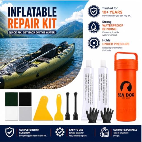Heavy Duty PVC Repair Kit for Inflatable Boats & Kayaks – Waterproof Permanent Patch Repair with Large PVC Patches, Adhesive, Tools & Gloves - Image 6