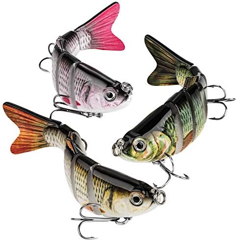 Bass Fishing Lure for Freshwater and Saltwater Lifelike Fishing Lures Multi Jointed Swimbait for Bass Trout Crappie Walleye Pike Fishing Gifts for Men by CharmYee