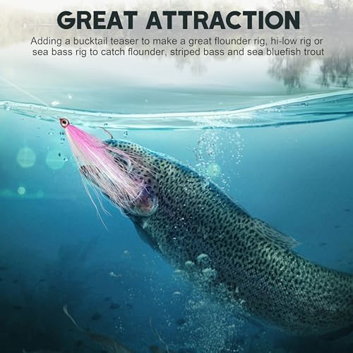 Clouser Minnow Fishing Flies Streamer Fly Fishing Lure Saltwater Striped Bass Flies Fishing Bucktail Teaser Hook Lures for Flounder Saltwater Freshwater Fishing - Image 6