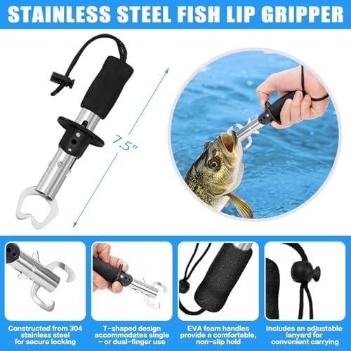 13-in-1 Fishing Multi-Tool Kit with Pliers, Fillet Knife, Lip Gripper, Scissor, Hook Remover - Fly, Ice, Saltwater & Freshwater Fishing for Serious Angler - Image 3