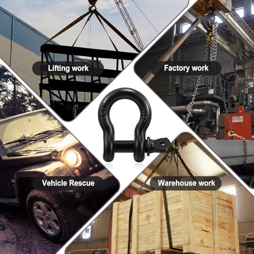 30 Pack 3/8" D Ring Shackle Heavy Duty with Screw Pin Galvanized Coating for Rigging Tow Strap Winch Off Road Truck Vehicle Recovery - Image 5