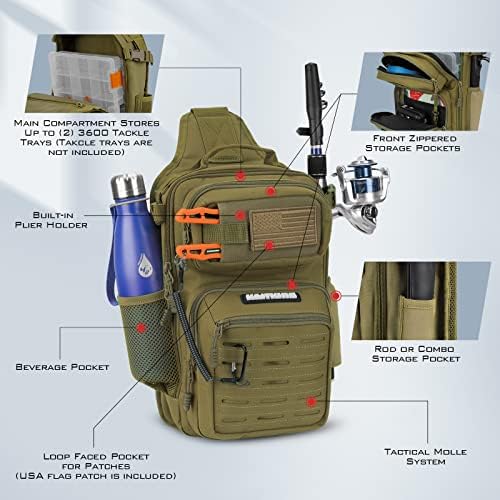 KastKing Blowbak Fishing Sling Bag, Fishing Backpack with Rod Holder - Image 5