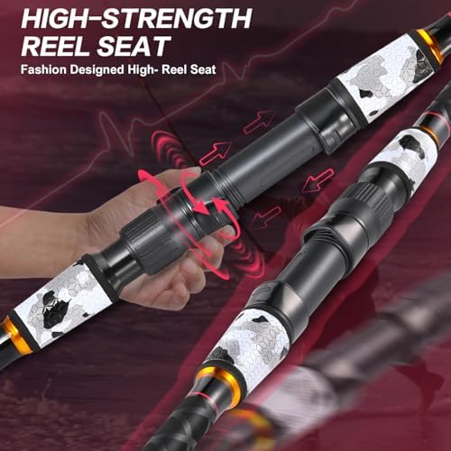 Sougayilang Surf Fishing Rod Portable Travel MH/H Surf Spinning Rod 4 Piece Carbon Fiber Saltwater Fishing Rod 10'/11'/12'/15' - Image 6