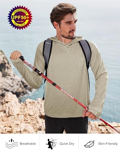 Roadbox Men's UPF 50+ Fishing Shirts, Long Sleeve UV Sun Protection Hoodie - Image 6