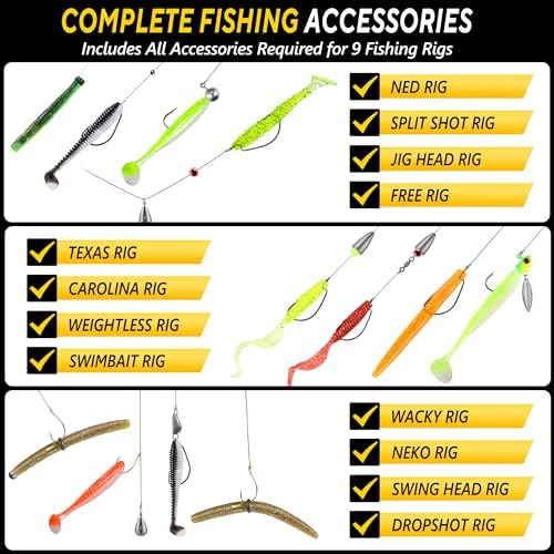 TOPFORT 187/343pcs Fishing Accessories Kit, Organized Fishing Tackle Box with Tackle Included, Fishing Hooks, Fishing Weights Sinkers, Fishing Gear and Equipment, Fishing Gift for Men - Image 5