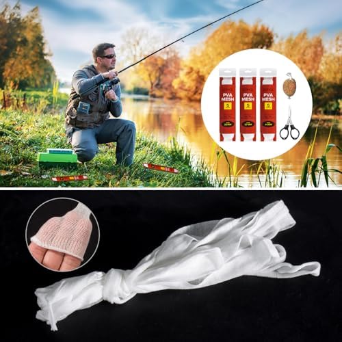 DONQL 5M PVA Mesh for Carp Fishing 3Pcs Fast Water Soluble Mesh Bait Bags - Image 6